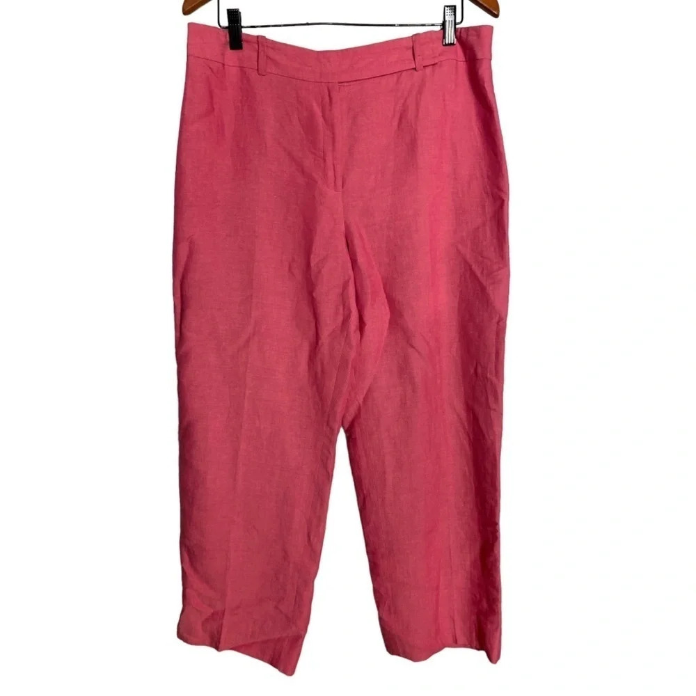 Ann Taylor Loft Women’s Pink Linen Blend Pants Size US  12 Lined Lightweight